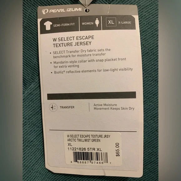 Women’s Pearl Izumi Cycling Jersey Size XL Green NWT - Picture 6 of 8